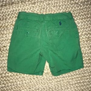 Toddler boys green polo shorts